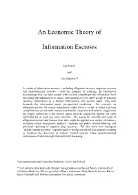 An Economic Theory of Information Escrows