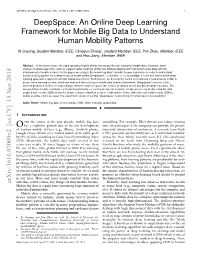An Online Deep Learning Framework for Mobile Big Data to Understand Human Mobility Patterns