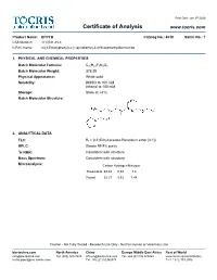 Certificate of Analysis