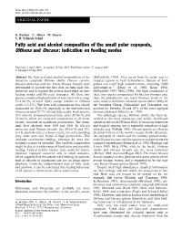 Fatty Acid and Alcohol Composition of the Small Polar Copepods, Oithona and Oncaea : Indication on Feeding Modes