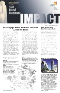 Installing Ayn Rand's Books in Classrooms Across the Nation