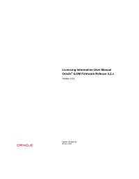 Licensing Information User Manual Oracle® ILOM