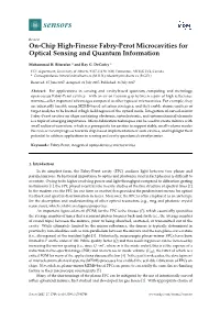 On-Chip High-Finesse Fabry-Perot Microcavities for Optical Sensing and Quantum Information