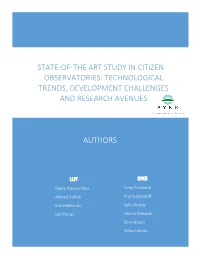 State-Of-The Art Study in Citizen Observatories: Technological Trends, Development Challenges and Research Avenues