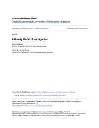 A Gravity Model of Immigration