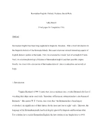 Bermudian English: History, Features, Social Role Luke Swartz