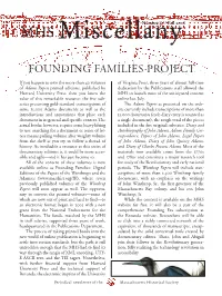 Founding Families Project