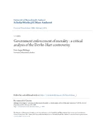 Government Enforcement of Morality : a Critical Analysis of the Devlin-Hart Controversy. Peter August Bittlinger University of Massachusetts Amherst