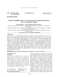 Modern Possibilities of the Use of Non-Invasive Serological Biomarkers Severe in Population Studies