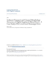 Sediment Transport and Channel Morphology Dynamics of Highly Regulated Alluvial Rivers - a Case Study of the Lowermost Mississippi River