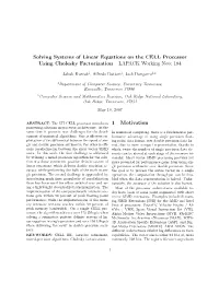 Solving Systems of Linear Equations on the CELL Processor Using Cholesky Factorization – LAPACK Working Note 184