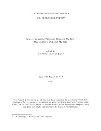 Some Industrial Mineral Deposit Models: Descriptive Deposit Models