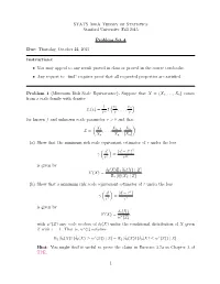 STATS 300A Theory of Statistics Stanford University, Fall 2015