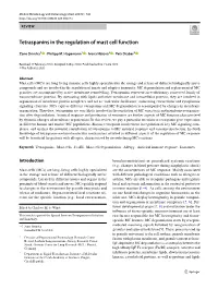 Tetraspanins in the Regulation of Mast Cell Function