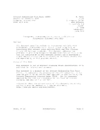8385 Cisco Category: Informational S. Kingston Smiler ISSN: 2070-1721 PALC Networks D
