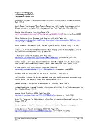 Disgrace: a Bibliography of Sources Page 1 of 2 2002 Marais, Mike