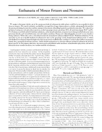 Euthanasia of Mouse Fetuses and Neonates