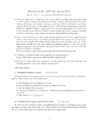 Homework #1, AST 203, Spring 2012 Due in Class (I.E
