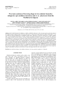 Procruste Analysis of Forewing Shape in Two Endemic Honeybee Subspecies Apis Mellifera Intermissa and A