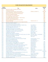 St John Vianney Parish Library Book List