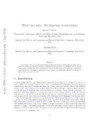 What's in a Name: the Etymology of Astrobiology