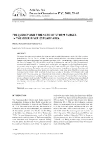 2018, 55–65 Frequency and Strength of Storm Surges in the Oder River