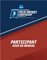 2019-20 Manual Table of Contents
