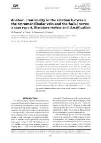 Anatomic Variability in the Relation Between the Retromandibular Vein and the Facial Nerve: a Case Report, Literature Review and Classification