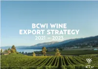 Bcwi Wine Export Strategy 2021 – 2023