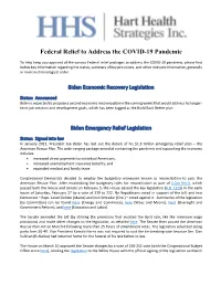 Federal Relief Overview