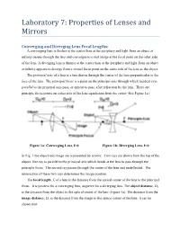 Laboratory 7: Properties of Lenses and Mirrors