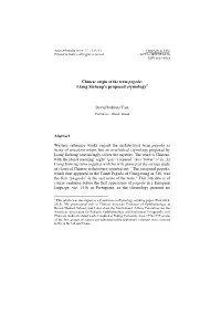 Liang Sicheng's Proposed Etymology1