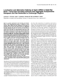 Localization and Alternative Splicing of Agrin