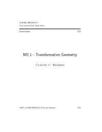 M2.1 - Transformation Geometry
