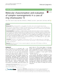 Molecular Characterization and Evaluation of Complex Rearrangements in a Case of Ring Chromosome 15 Stuti Tewari1, Naznin Lubna1, Raju Shah2, Ahmed B