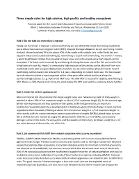 Three Simple Rules for High Catches, High Profits and Healthy Ecosystems