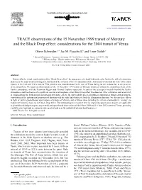 TRACE Observations of the 15 November 1999 Transit of Mercury and the Black Drop Effect: Considerations for the 2004 Transit of Venus