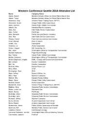 Western Conference-Seattle 2014-Attendee List