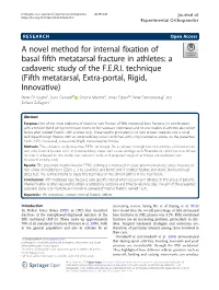 A Novel Method for Internal Fixation of Basal Fifth Metatarsal Fracture in Athletes: a Cadaveric Study of the F.E.R.I