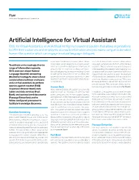 Artificial Intelligence for Virtual Assistant