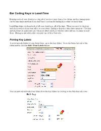 Bar Coding Keys in Leashtime