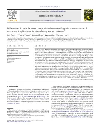 Differences in Volatile Ester Composition Between Fragaria Ananassa and F