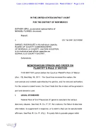Memorandum Opinion and Order on Plaintiff's Rule 37