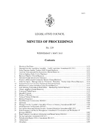 Minutes of Proceedings
