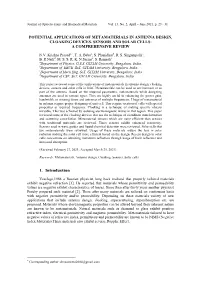 Potential Applications of Metamaterials in Antenna Design, Cloaking Devices, Sensors and Solar Cells: a Comprehensive Review