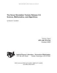 The Sonar Simulation Toolset, Release 4.6: Science, Mathematics, and Algorithms