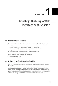 Tinyblog: Building a Web Interface with Seaside