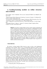 A Teaching-Learning Module on Stellar Structure and Evolution