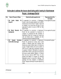 Action Plan to Address the Issues Raised During Public Hearing for Kaleshwaram Project – Karimnagar District