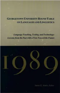 Georgetown University Round Table on Languages and Linguistics